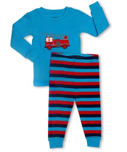 Leveret "Fire Truck" 2 Piece Pajama 100% Cotton (3 Toddler)