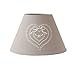 Produktbild Clayre & Eef 6LAK0389 Nostalgie Stoff Lampenschirm GREY HEART grau 22 x 14 cm
