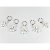 5 Schutzengel Schlüsselanhänger Gastgeschenke Mitbringsel Geschenkanhänger Anhänger kristallfarben