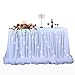 Produktbild HBBmagic LED Handgefertigte Tischdecke/Tischdeko Tutu Tischrock Für Party, Hochzeit, Geburtstag, Weihnachten, Festival, Carniva, Feier Tischdekoration(Weiß,275cm*76cm)