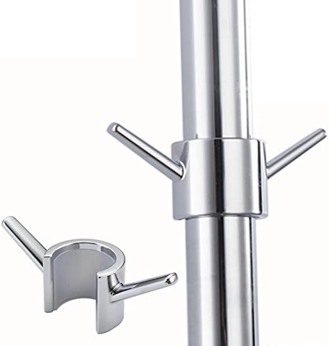 2 pack Removable Bathroom Shower Rob Hook, Double Hooks for Towel, Bath Ball, Cloth Holder