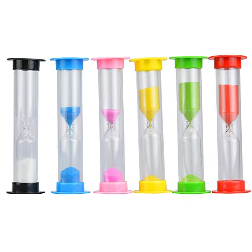 tankerstreet Sand Timer Sanduhren, Sanduhr Sand Uhr Timer 30 Sekunden/1 min/2 Min/3 Minuten/5 Minuten/10 Minuten Neuheit Dekorationen Geschenk Spielzeug für Kinder Kinder Kleinkind Studenten spezielle Bedürfnisse Pack von 6 Farben sortiert - 3