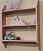 Pink shabby chic three tier nursery shelf 36"