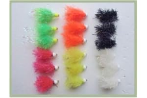 TROUTFLIES UK EGG AND BLOB FLIES Blob Fishing Flies, 18 Pack mixed Glow Blobs, Size 10 Fly Fishing
