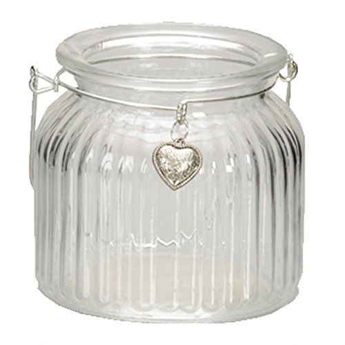 Windlichter mit Henkel und süssem Herzanhänger für Teelichter