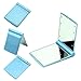 Women Ladies Make Up Cosmetic Compact Portable Folding Pocket Mirror with 8 Led Light Light Blue