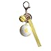 Price comparison product image 1pc Exquisite Soccer Keychain Creative Bell and Leather Rope Pendant Key Holder Mini Metal Key Rings for Handbag Hanging Keychain Novetly Design Keychains(Yellow)