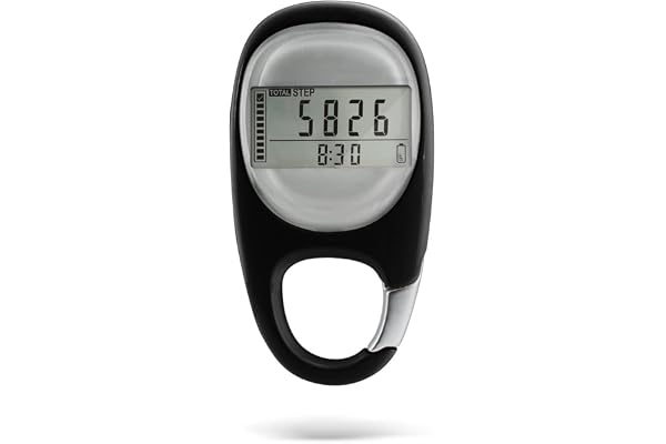iFutniew Podomètre pour la marche, podomètre portable 3D, podomètre électronique simple avec mousqueton, facile à installer et à utiliser