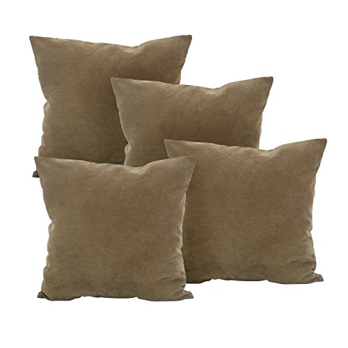Deconovo Kissenbezug Kord Kissenbezug Wohnzimmer Kissenbezug Weich 40×40 cm Taupe 4er set - 8
