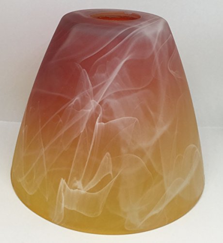 Lampenglas Lampenschirm Ersatzglas E14 105mm alabasterfarbig Farbverlauf rot orange gelb KK301
