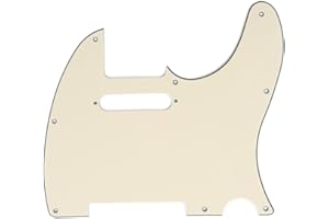 Musiclily 8 Otworów Pickguard Tele Płyta Maskownica do Gitary Fender USA/Mexican Standard Telecaster typ Nowoczesnym, 3-warstwowy Kremowy