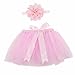 Oyedens Designer Baby Photography Props Pettiskirt Infant Costume Outfit Princess Tutu Skirt Flower Headband Newborn Clothing (Pink)