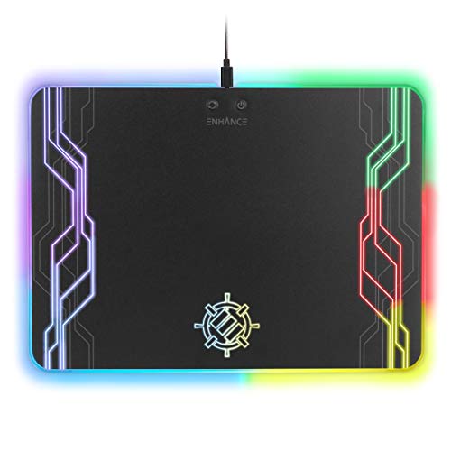 Accessory Power Enhance - Tapis de Souris pour Jeu avec LED, 7 Modes d'éclairage, RGB et contrôle de la luminosité, Multicolore