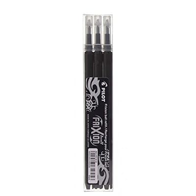 Pilot Frixion Ball & Clicker Recharge Roller Encre Gel Thermosensible Pointe Moyenne, Lot de 3, Noir - Modèle aléatoire