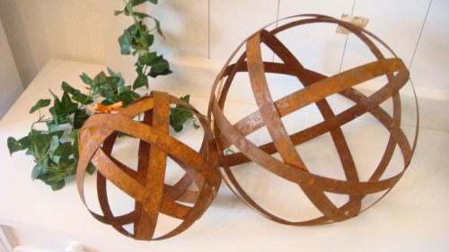 Kugel Rost Edelrost aus Metall Beetdeko Deko Kugel Gartendeko Pflanzdeko Rost Durchmesser ca. 20cm - 2