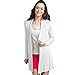 LOCOMO Plain Color Ribbed Waterfall Ruffle Flared Hem Cardigan FFJ028WHT