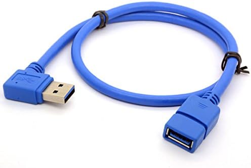 50cm USB 3.0 Extension Cable Left Right Angle 90 Degree Adapter Type A Male To Female High Speed Connection Super fast 5Gbps Data Transfer Sync Charger lead (RIGHT)