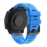 Breite: 22mm QHJ Armband für Garmin Forerunner 945,Uhrenarmbänder Silikon Quick Release Soft Rubber Ersatz Uhrenarmbänder für Männer und Frauen, Mehrere Farben (Blau)
