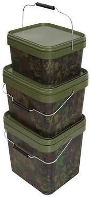 Gardner Tackle Square Camo Bait Buckets - Carp Barbel Pike Tench Coarse Fishing