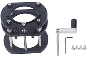 VIAGASAFAMIDO Piattaforma Elevatrice per Router di Sollevamento Tavolo per Fresatura in Metallo a 4 Ganasce Tavolo per Smussatura Lega di Alluminio Nero per Scanalatura Elettrica