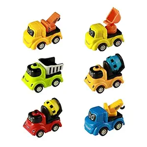 Vivir Cartoon Series 6 Pieces Mini Pull Back Vehicles Car Trucks Set