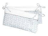 KraftKids Nestchen kleine Dreiecke blau grau weiß und Uniweiss Nestchenlänge 60-60-60 cm für Bettgröße 120 x 60 cm und Nestchenlänge 60-70-60 cm für Bettgröße 140 x 70 cm - 2