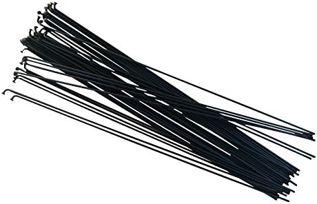SLE SPOKES 250mm - 303mm, Set of 36 Galvanized Steel Black or Silver Bicycle, Bike Spoke (Black, 259mm)