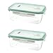 Produktbild Culinario 2 Stück Cloc Frischhaltedosen aus Glas, 1860 ml, mit Mikrowellen-Deckel, in grün