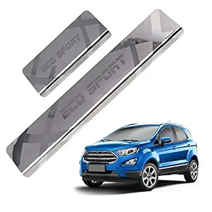 Galio Car Footsteps Scuff Plate Sill Guard Stainless Steel (After-Market) Compatible with Compatible with d Eco Sports 2017 to 2018