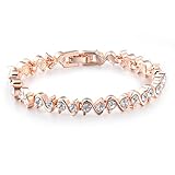 George Smith Rose-Gold überzogener funkelnder kubischer Zirconia Stein S Form Armband für Muttertag Geschenk