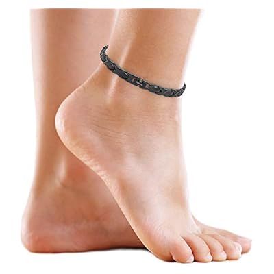 Magnetrx® Womens Magnetic Ankle Bracelet – Ultra Strength Magnetic Anklets With 34 Magnets – Titanium Magnetic Ankle Bracelets For Women (black)