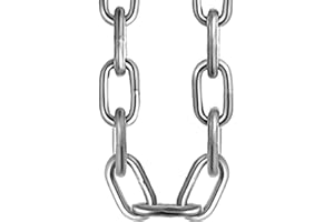 RSE Cadena de eslabones de metal galvanizado resistente de acero inoxidable grueso para candado de bicicleta, valla de seguridad, gimnasio, levantamiento de pesas, longitud extra fuerte, metal caliente