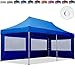 Produktbild PROFIZELT24 Faltpavillon Faltzelt Klappzelt Partyzelt Falt-Pavillon mit 2 Seitenteilen, ALU Popup für Garten Terrasse Feier Markt als Unterstand, Dachplane 100% WASSERDICHT 280g/m², 3x6m, blau