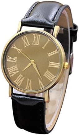 Clearance Men's Watches,Sisit Man Classic Brass Analog Quartz Wrist Watch Military Dial Sport Wrist Watch with Leather Band Strap for Men (Black)