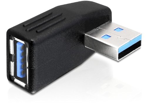 COM-FOUR® 2er Set Adapter USB 3.0 Stecker auf Buchse rechts und links gewinkelt 270° horizontal (2 Stück – links/rechts) - 3