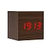 Produktbild Lanker HöLzerner Wecker - MiniwüRfel FüHrte Digitaluhr Mit Zeit- / Datums- / Temperaturanzeige, 3 Niveaus Helligkeit Und Sprachsteuerung Groß Für HauptBüroreise - AC10Brown_Red