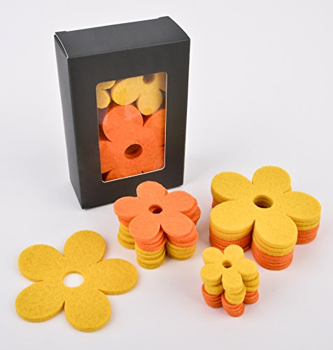 Blüten 24er Set Streu Deko Filz 3,5-8cm gelb orange