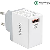 Ladegerät, IMATEK TC3001 Weiße Quick Charge 3.0 USB Ladegerät, für Apple iOS, iPhone 7/6s/6/Plus, iPad, iPod, Android,Samsung Galaxy S8/S7/S6/Edge, Note 5, HTC,Huawei,Tablet, Kindle.