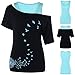 Produktbild Damen Schiefe Kragen T-Shirt Rovinci Tops Sommer Ärmellos Weste Tops Löwenzahn Drucken Strappy Tank Bluse Blumen Gedruckt Vest Casual Printing Trägershirt Tanktop Oberteile 2 Stück Set
