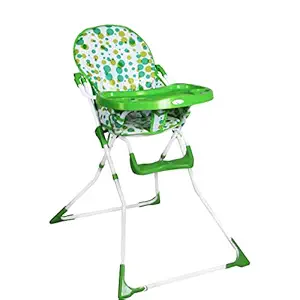 Tiffy & Toffee 2 in 1 Baby Comfy High Chair with 3 Point Safety Harness | Adjustable & Removable Tray with Cup Holder | Waterproof & Non Slippery | for 06-36 Months Old Baby Boy/Girl (Green)