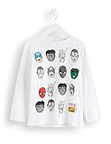 Divertido estampado delantero RED WAGON Boy\'s Marvel Avengers Avengers Comic Long Sleeve Top, Multicolour (White / Navy), 104 (Manufacturer Size:4)