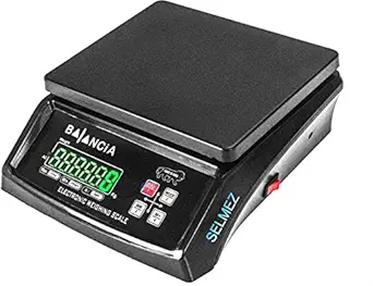 SELMEZ Balancia 30kg Premium Weighing Scale with double Display Heavy Duty Weight Machine For Kitchen Shop With Power Adapter Made In India (Black)