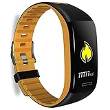 SODIAL T30 Intelligent Armband Uhr Herzfrequenz Messger？t Bluetooth Sport Modus Fitness Tracker Uhr Schlaf Schrittz？hler Wasserdichte Armband (Gelb)