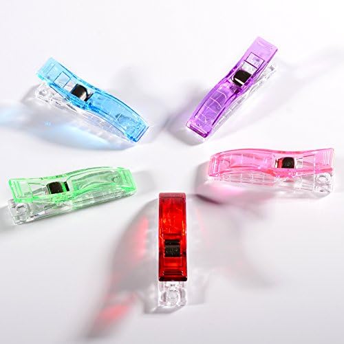 Devenovo® JUMBO Sewing Wonder Clips Quilting Pins Pack of 50(10 Each Colour)