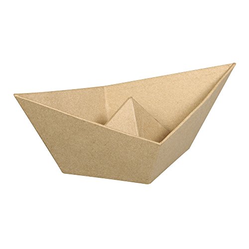 Rayher 71882000 Pappmaché Faltschiff FSC Recycled 100%, 21,5x12x8cm