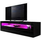 TV Board in interessanter Rahmen-Optik - mit offenem Fach und 2 Klappen