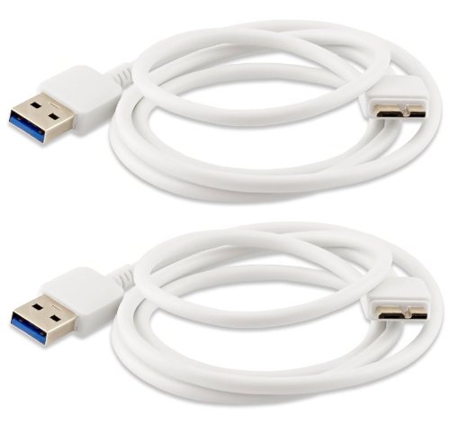 iProtect 2x USB Ladekabel Datenkabel weiß für Samsung Galaxy Note 3 Galaxy S5 und weitere Geräte mit USB 3.0