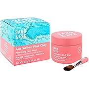 Sand & Sky Australian Pink Clay Mask Set - Pink Clay Face Mask & Facial Brush Applicator Gift Set | Facial mask for Pore Minimizer & Acne Treatment
