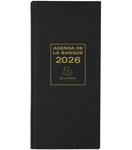 Exacompta Agenda Journalier Banquier Long Euro Et Cents 2025 16x34 Cm - Fabrication Française