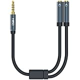 MillSO 3.5mm Kopfhörer Adapter Splitter - 4-polig 3,5mm Klinke Y Kabel (1 zu 2 Klinke) Audio Mic Splitter für iPod, Handy, Laptop, Xbox One, PS4, PC und MP3 Player